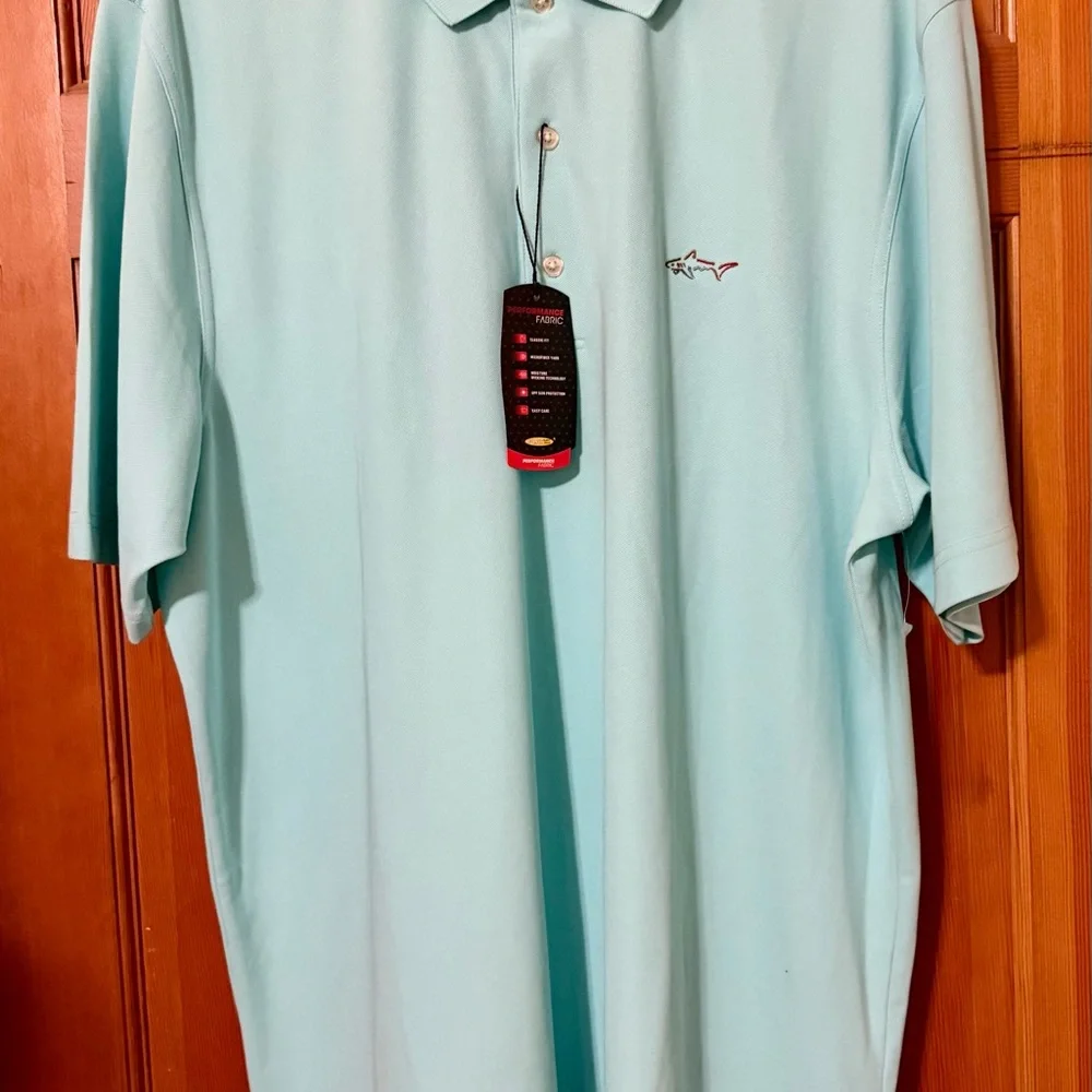 Greg Norman Collection Aqua Polo Shirt NWT XL - Picture 1 of 6